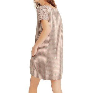 Madewell Daphne linen stripe button back dress